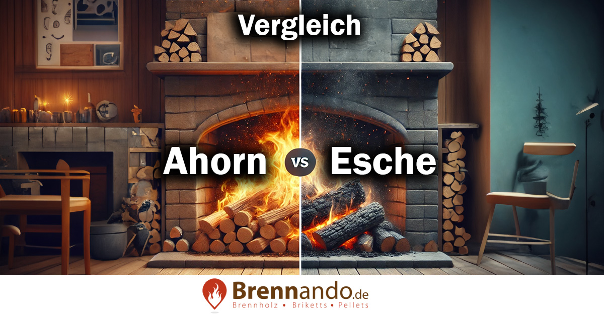 Brennholz Ahorn oder Esche im Vergleich