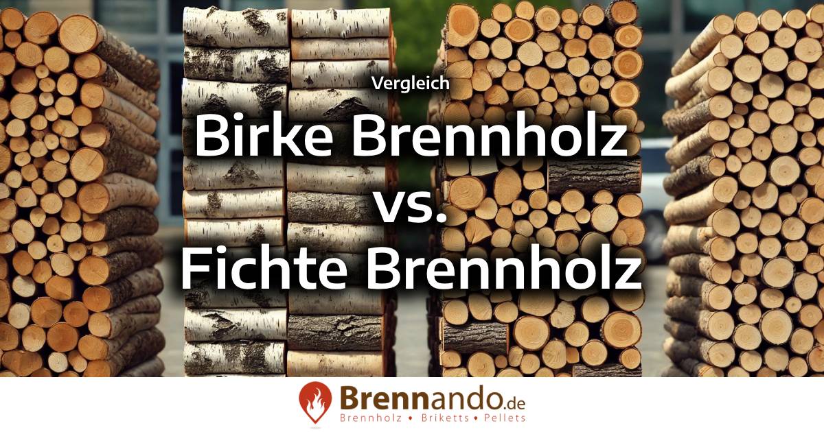 Brennholz Fichte im Vergleich zu Brennholz Birke